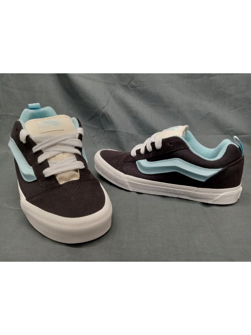 Vans Boys Knu School (GS) Sneakers 3D Stripe Retro Grey Blue Size 7 NEW IN BOX!